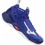 Chaussures de volley-ball Mizuno Wave Momentum bleues en cuir synthétique Pointure 40,5 pour homme 