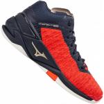 Chaussures de handball Mizuno Wave Stealth rouges en caoutchouc à lacets Pointure 38,5 
