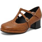 Chaussures d'été marron à bouts ronds Pointure 43 look fashion pour femme 