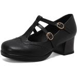 Chaussures d'été noires à bouts ronds Pointure 43 look fashion pour femme 