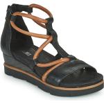 Sandales Mjus noires en cuir en cuir Pointure 41 avec un talon entre 5 et 7cm pour femme 