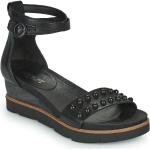 Sandales Mjus noires en cuir en cuir Pointure 41 avec un talon entre 5 et 7cm pour femme 