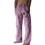 Pantalons classiques violets camouflage en velours stretch Taille XL plus size look fashion pour homme 