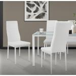 Tables de salle à manger design blanches en acier 4 places modernes 
