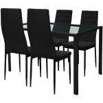 Tables de salle à manger design noires en acier 4 places modernes 