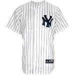 Maillots de baseball Majestic bleu marine à rayures en polyester à motif New York NY Yankees Taille XXL pour homme 