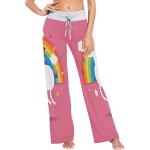 Pantalons de pyjama multicolores en polyester à motif licornes Taille S look fashion pour femme 