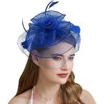 Chapeaux melon de mariage bleus en cuir à paillettes Tailles uniques look fashion pour femme 