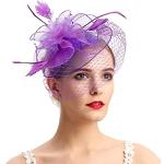 Chapeaux melon de mariage violets à paillettes Tailles uniques look fashion pour femme 