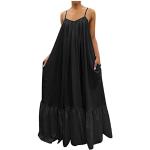 Robes longues bohèmes de mariée noires à fleurs à franges longues Taille XL plus size style bohème pour femme 