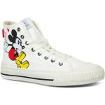 Baskets montantes blanches en cuir Mickey Mouse Club Mickey Mouse à bouts ronds Pointure 25 look casual pour femme en promo 