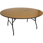 Tables rondes marron en bois massif pliables en lot de 10 diamètre 170 cm 