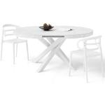 Tables rondes Mobili Fiver blanches extensibles diamètre 160 cm 