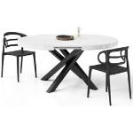 Tables rondes Mobili Fiver blanches extensibles diamètre 160 cm 