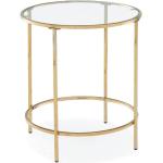 Tables basses rondes dorées en verre diamètre 50 cm 