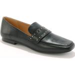 Chaussures casual noires à clous à bouts carrés Pointure 37 avec un talon jusqu'à 3cm look casual pour femme 