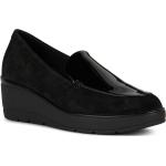 Chaussures casual Geox noires en cuir synthétique avec semelles amovibles avec un talon entre 5 et 7cm classiques pour femme 