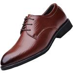 Mocassins de luxe pour homme - Chaussures habillées de soirée mattes - Chaussures à lacets pour homme, marron, 42.5 EU
