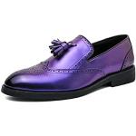 Chaussures casual de mariage violettes en cuir synthétique respirantes Pointure 40 look casual pour homme 