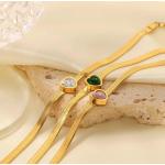 Bracelets coeur blancs en or à motif serpents 18 carats look fashion pour femme 