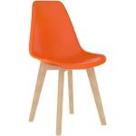 Chaises en plastique orange en plastique en lot de 2 minimalistes 