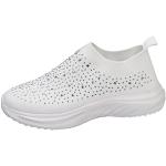 Chaussures de running saison été blanches à strass à motif papillons légères à élastiques Pointure 41 look fashion pour femme 