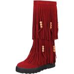 Bottes de neige & bottes hiver  rouge bordeaux à perles respirantes à lacets Pointure 41 look gothique pour femme 