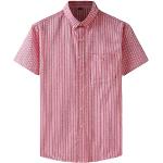 Chemises roses à rayures rayées à manches courtes Taille XL look fashion pour homme 