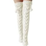 Chaussettes blanches à rayures à pompons à rayures Pointure 42 classiques pour femme 