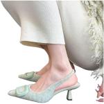Sandales à talons vertes en caoutchouc respirantes à talons aiguilles Pointure 38 avec un talon entre 5 et 7cm look sexy pour femme 