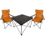 Chaises de camping orange en acier 