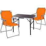 Chaises de camping orange en aluminium 