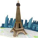 Cartes pop up blanches Tour Eiffel 