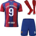 Mokiss 2023-2024 Barcelona Robert Lewandowski #9 Maillot Domicile de Football pour Enfants Nouvelle Saison, Shorts, Chaussettes, Tailles Jeunes (Blue Marine,26)