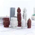 Statuettes blanches à motif Bouddha 