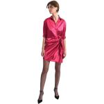Robes courtes Molly Bracken rouges en satin courtes à manches courtes Taille XS pour femme 