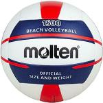Molten V5B1500-WN Ballon de Volleyball, Mixte Adulte, Blanc/bleu/rouge, 5