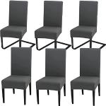 Housses de chaise gris foncé en polyester extensibles en lot de 6 modernes 