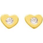 Boucles d'oreilles coeur jaunes en or jaune 18 carats 