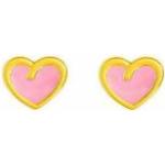 Boucles d'oreilles coeur jaunes en or jaune 18 carats 