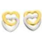 Boucles d'oreilles blanches en or jaune en or blanc 18 carats 