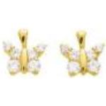 Boucles d'oreilles en or jaunes en or jaune à motif papillons 18 carats 