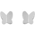 Boucles d'oreilles blanches à motif papillons en or blanc 9 carats 