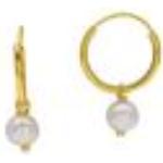Boucles d'oreilles en perles blanches en or jaune à perles 9 carats pour femme 