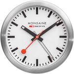 Mondaine Mini Horloge Murale et réveil avec boîtier en Aluminium, trotteuse à tic-tac, dans la Couleur: Argent/Gris, Verre : Verre minéral, A997.MCAL.16SBB.1