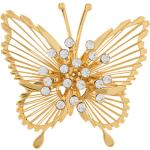 Broches en or en métal à motif papillons seconde main pour femme 