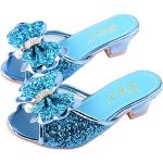 Sandales à talon haut de mariage bleues à strass respirantes Pointure 34 look fashion pour femme en promo 