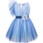 Robes tulle Monnalisa bleus clairs à fleurs en tulle Taille 10 ans pour fille de la boutique en ligne Miinto.fr avec livraison gratuite 