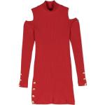 Robes en maille Monnalisa rouge coquelicot en viscose à manches longues Taille XXS pour femme en promo 
