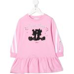 Robes imprimées Monnalisa rose bonbon à rayures à strass Mickey Mouse Club pour fille en promo de la boutique en ligne Farfetch.com 